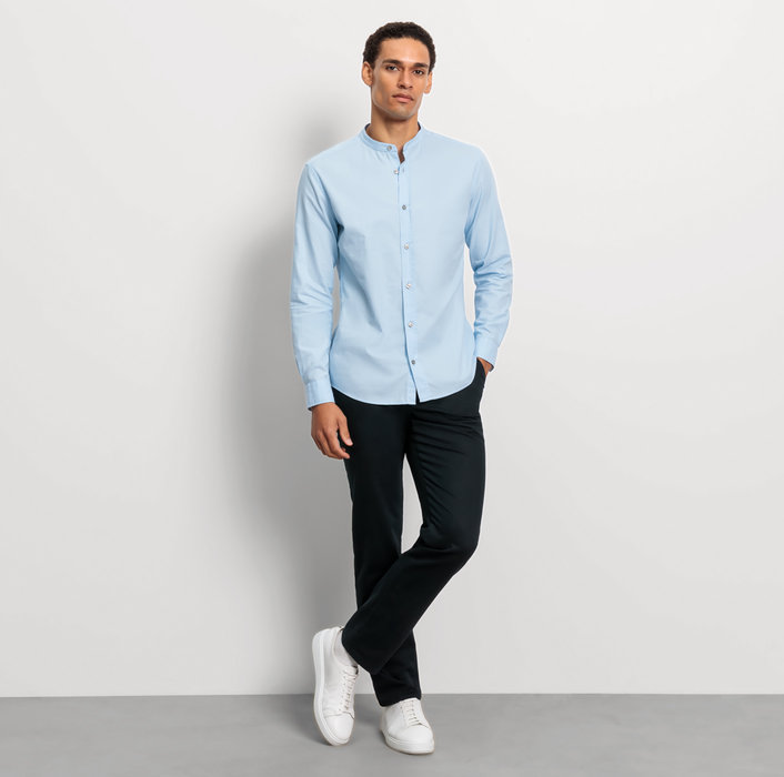 Oblymp Casual, Freizeithemd, regular fit, Stehkragen, Bleu Tiefpreis