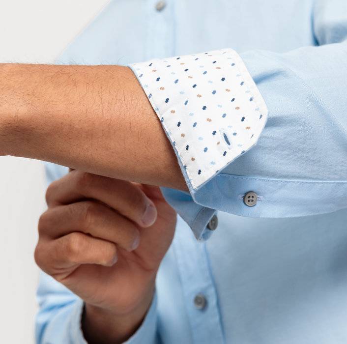 Oblymp Casual, Freizeithemd, regular fit, Stehkragen, Bleu Tiefpreis