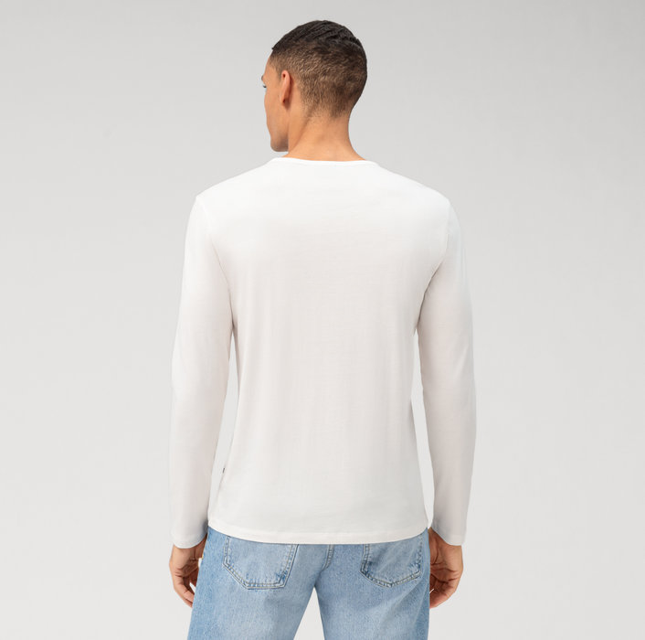 Oblymp Casual Wirk, Longsleeve, Off White Großer Ausverkauf
