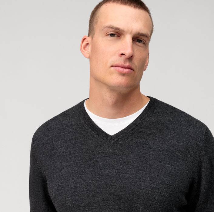 Oblymp Casual Strick, Pullover, Graphit Neueste Mode
