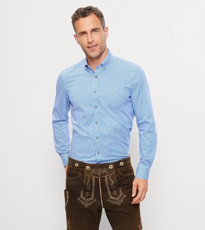 Oblymp Level Five, Businesshemd, body fit, Button-down, Royal Tiefpreis