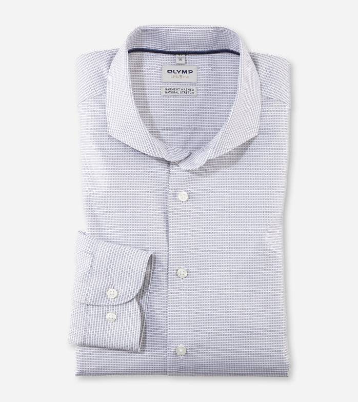 Oblymp Level Five garment washed, Businesshemd, body fit, Haifisch, Taupe Neueste Stile