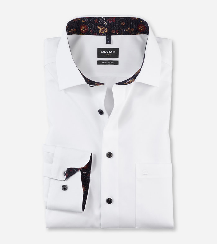 Oblymp Luxor, Businesshemd, modern fit, Global Kent, Weiß Nur für heute