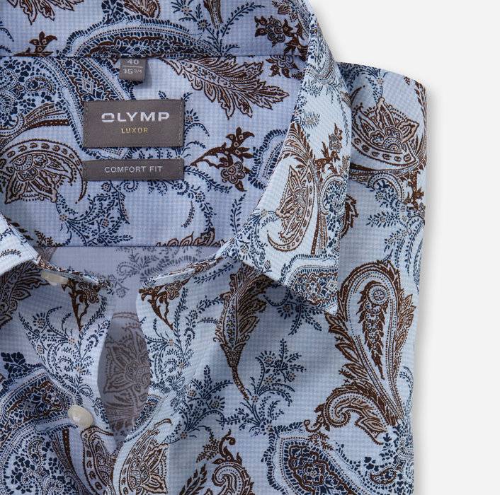 Oblymp Luxor, Businesshemd, comfort fit, New Kent, Bleu Verkauf