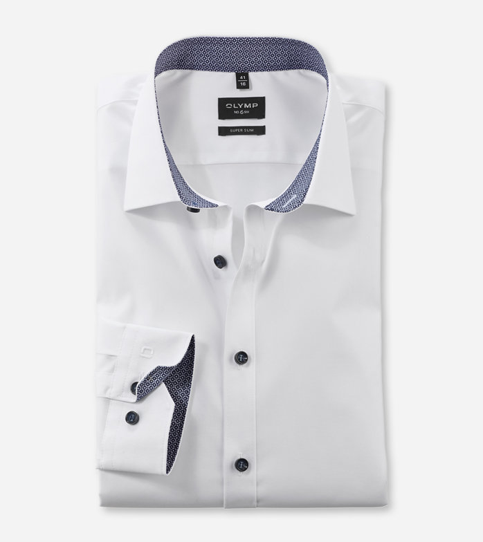 Oblymp No. Six, Businesshemd, super slim, New York Kent, Weiß Günstiger Verkauf