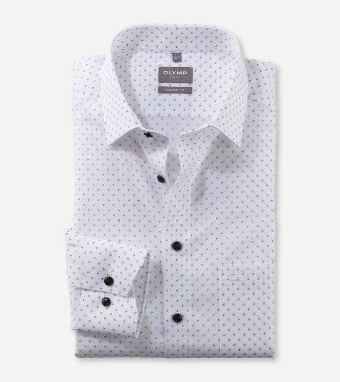 Oblymp Luxor, Businesshemd, comfort fit, New Kent, Weiß Fabrikverkauf