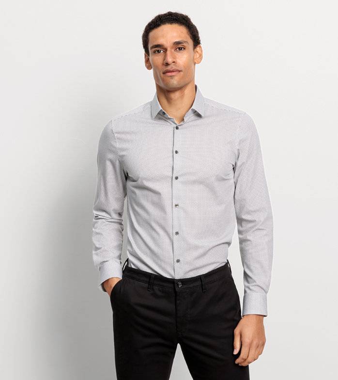Oblymp Level Five 24/Seven, Businesshemd, body fit, Modern Kent, Weiß Kostenloser Versand