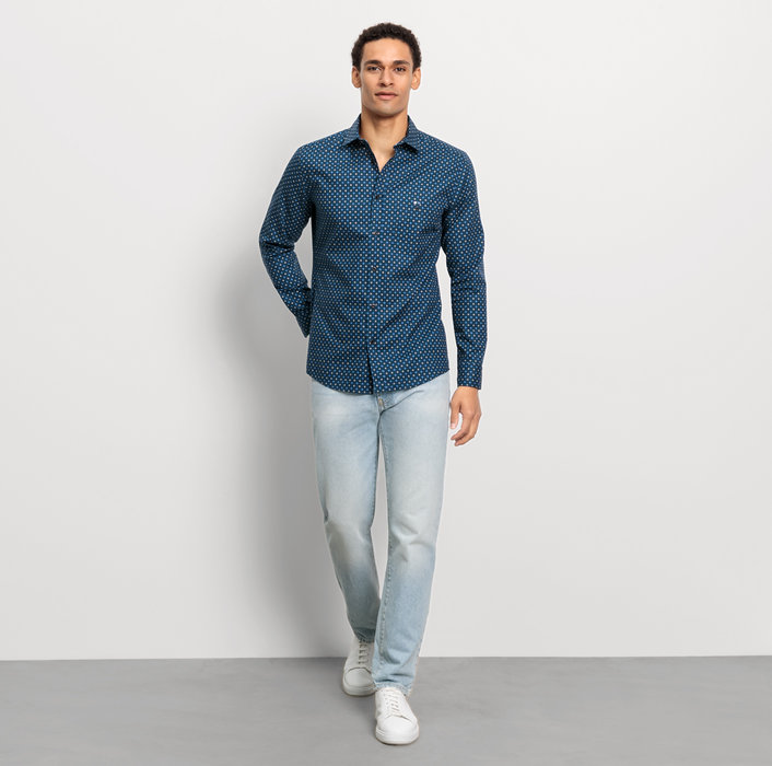 Oblymp Casual, Freizeithemd, regular fit, Kent, Marine Versandkostenfrei