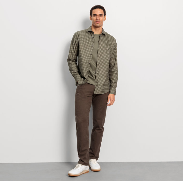Oblymp Casual, Freizeithemd, regular fit, Kent, Oliv Vatertagsangebot