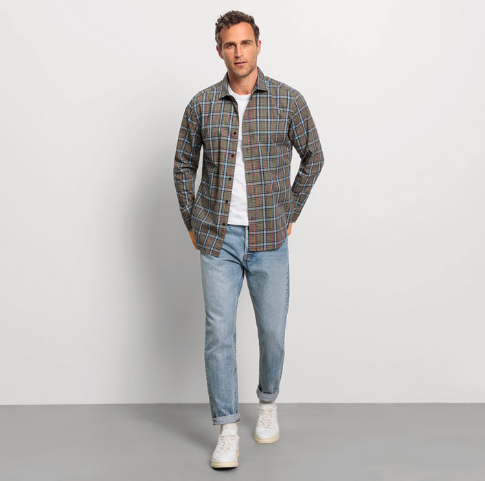 Oblymp Casual, Freizeithemd, regular fit, Kent, Oliv Valentinstagsangebot