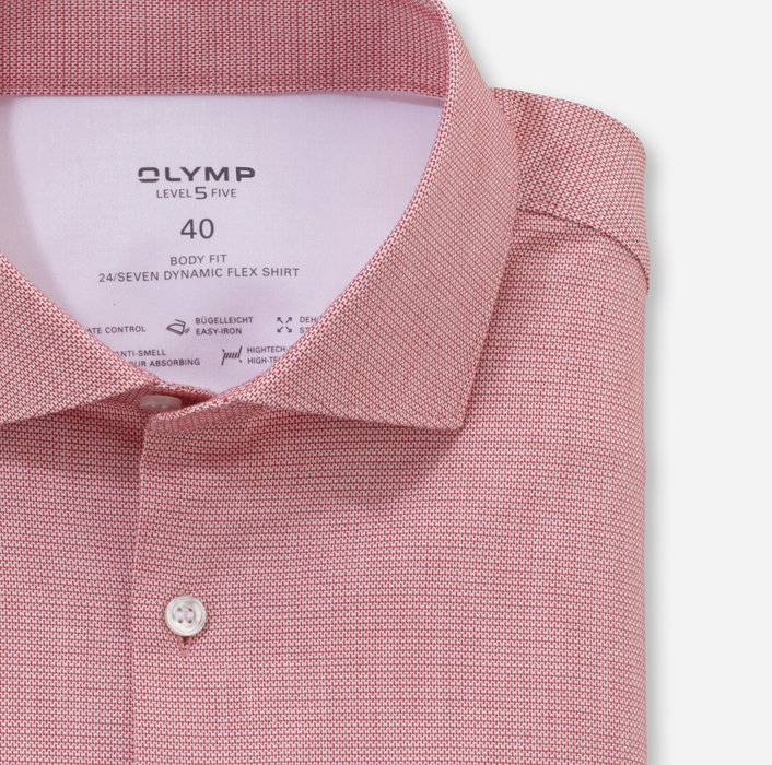 Oblymp Level Five 24/Seven, Businesshemd, body fit, Kent, Rot Super Sparpreis