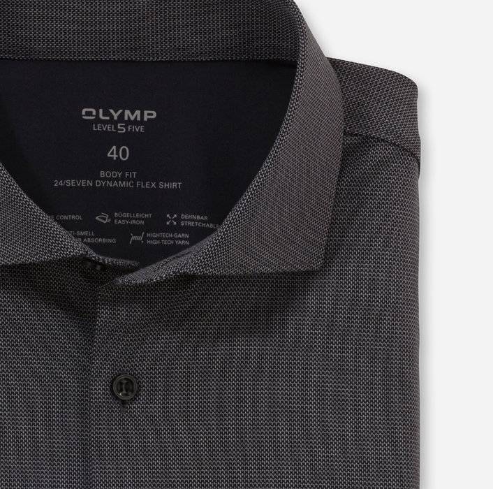 Oblymp Level Five 24/Seven, Businesshemd, body fit, Kent, Schwarz JETZT KAUFEN