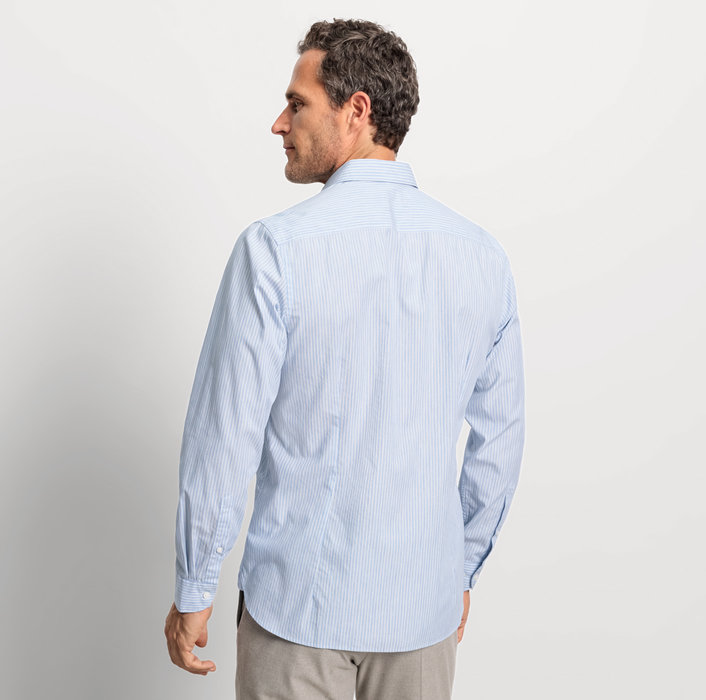 Oblymp Level Five garment washed, Businesshemd, body fit, Haifisch, Bleu Vierteljährliche Förderung