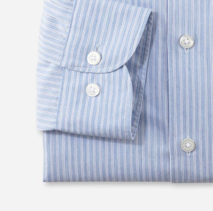 Oblymp Level Five garment washed, Businesshemd, body fit, Haifisch, Bleu Vierteljährliche Förderung