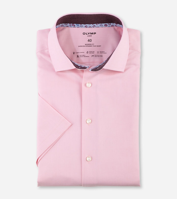 Oblymp Luxor 24/Seven, Businesshemd, modern fit, Global Kent, Hellrosé Outlet