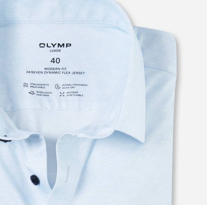 Oblymp Luxor 24/Seven, Businesshemd, modern fit, New Kent, Bleu Günstiger Verkauf