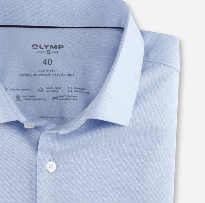 Oblymp Level Five 24/Seven, Businesshemd, body fit, Modern Kent, Bleu Großer Ausverkauf