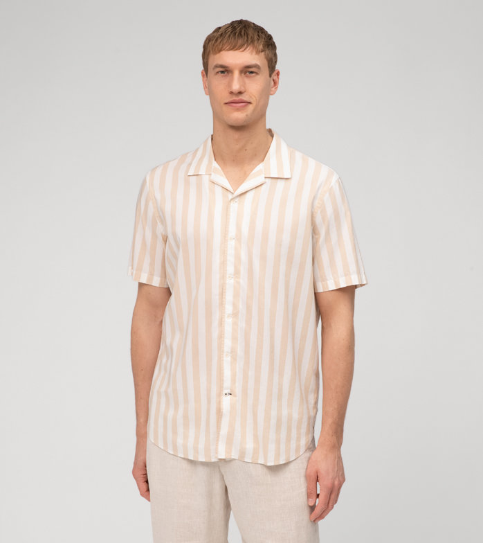 Oblymp Casual, Freizeithemd, regular fit, Reverskragen, Beige Heißer Verkauf