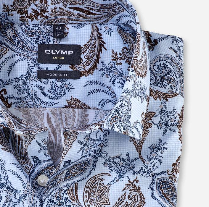 Oblymp Luxor, Businesshemd, modern fit, Global Kent, Bleu Bestseller