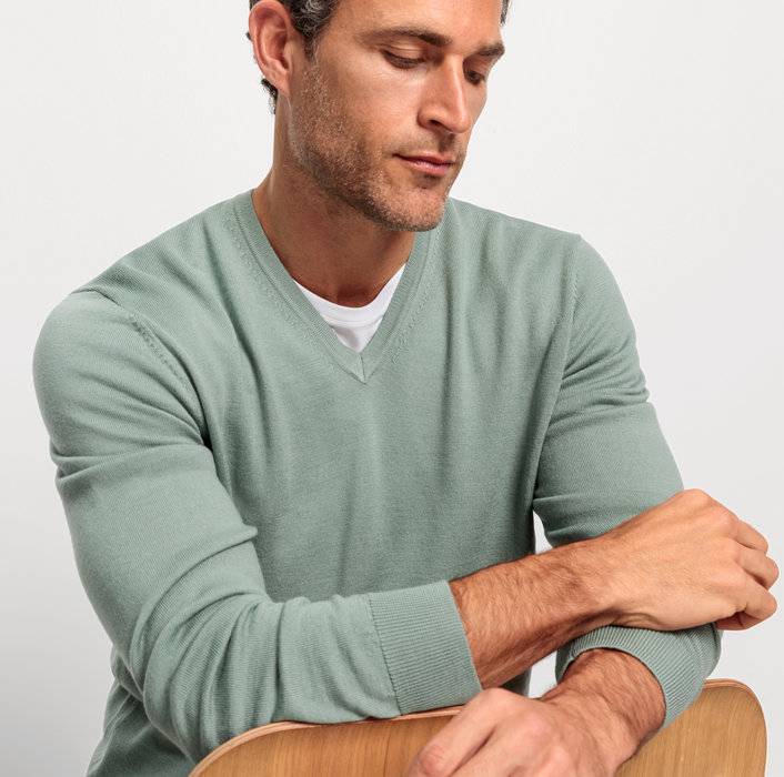 Oblymp Casual Strick, Pullover, Grau-Grün Super Sparpreis