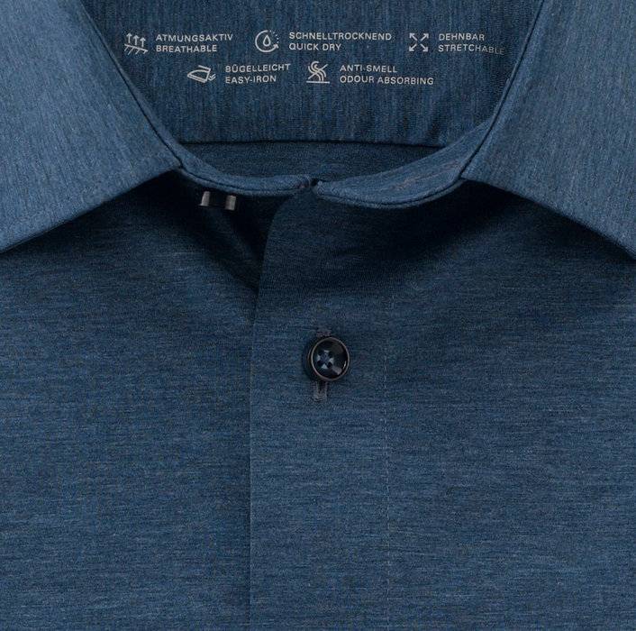 Oblymp Luxor 24/Seven, Businesshemd, modern fit, New Kent, Rauchblau Clearance-Verkauf