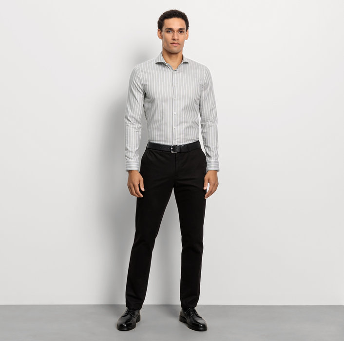 Oblymp No. Six, Businesshemd, super slim, Haifisch, Kitt im Angebot