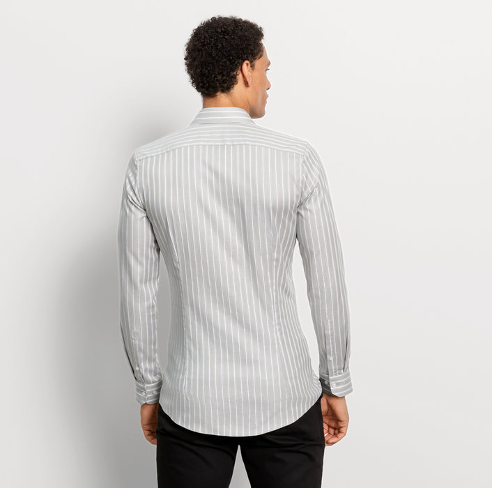 Oblymp No. Six, Businesshemd, super slim, Haifisch, Kitt im Angebot