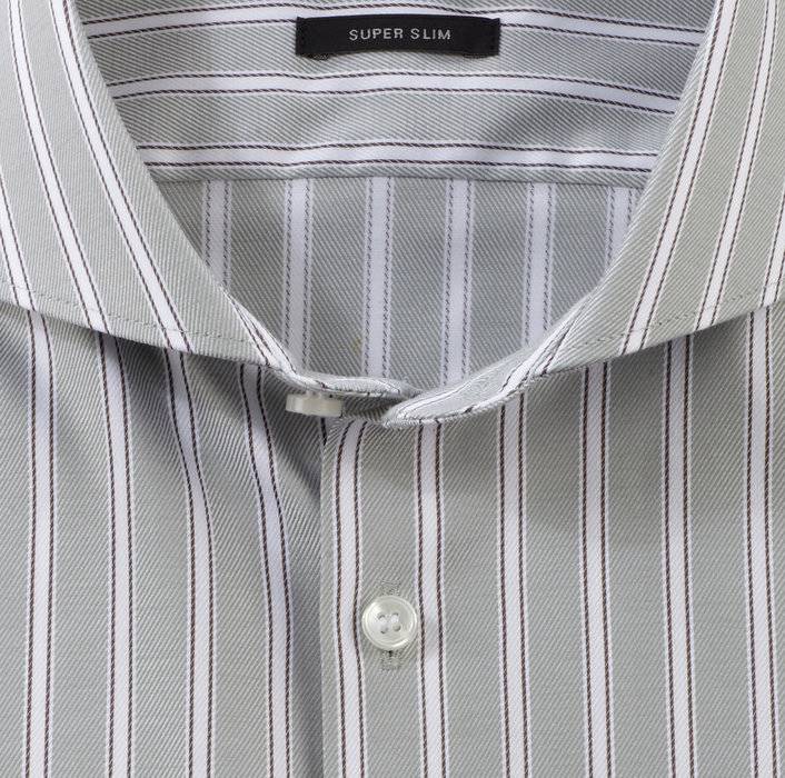 Oblymp No. Six, Businesshemd, super slim, Haifisch, Kitt im Angebot