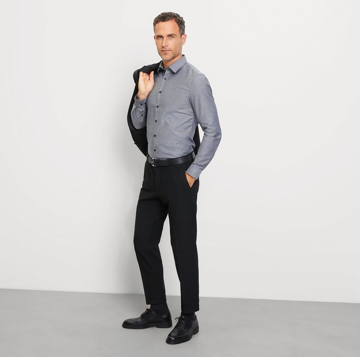 Oblymp No. Six, Businesshemd, super slim, Urban Kent, Schwarz Kostenloser Versand