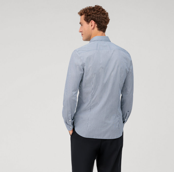 Oblymp Level Five garment washed, Businesshemd, body fit, Kent, Marine Weihnachtsangebot