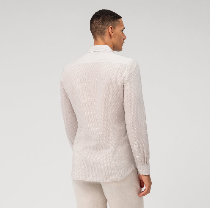 Oblymp Level Five garment washed, Businesshemd, body fit, Kent, Natur Exklusive Angebote
