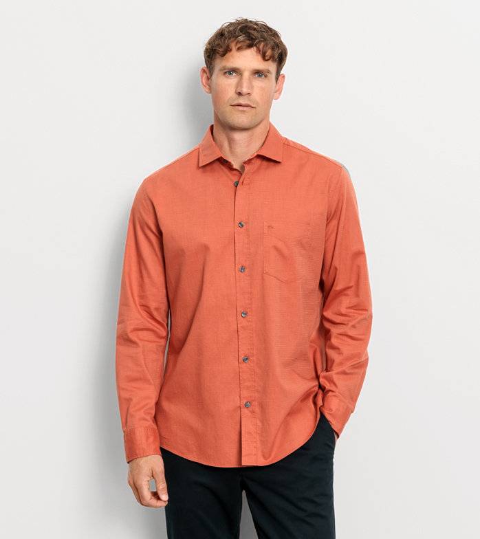 Oblymp Casual, Freizeithemd, regular fit, Kent, Ziegelrot Bis zu 55% Rabatt
