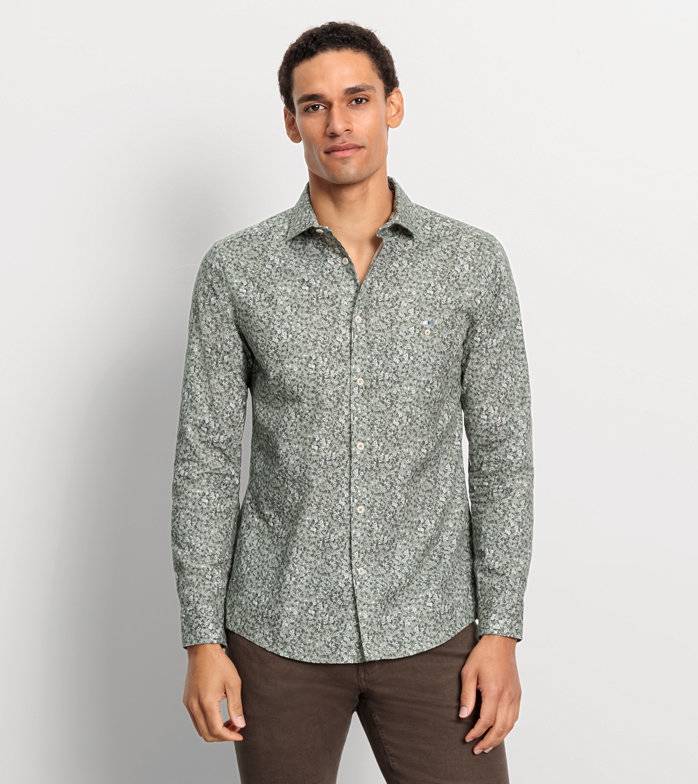 Oblymp Casual, Freizeithemd, regular fit, Kent, Grau-Grün Discount Store für neue Produkte