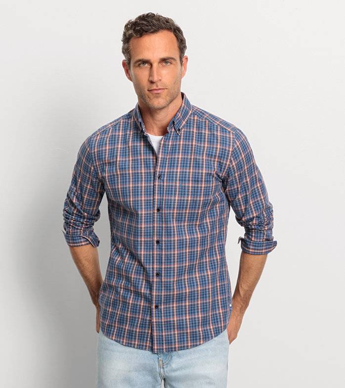 Oblymp Casual, Freizeithemd, regular fit, Button-down, Marine Super Rabatt