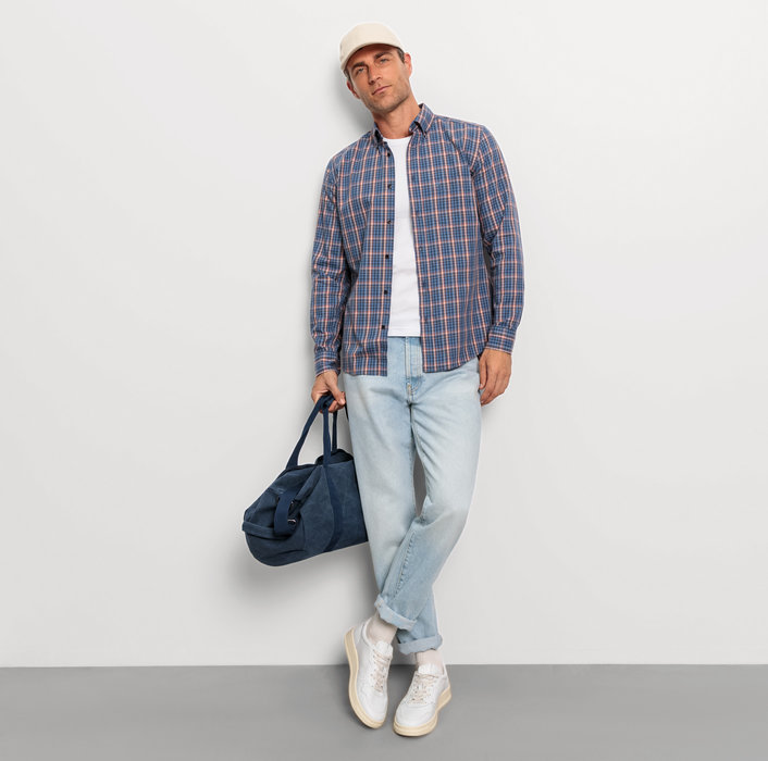 Oblymp Casual, Freizeithemd, regular fit, Button-down, Marine Super Rabatt