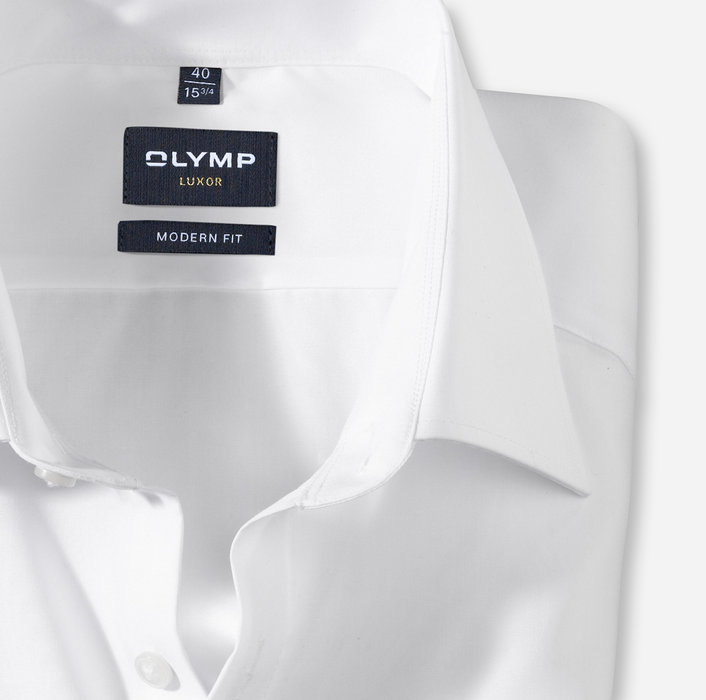 Oblymp Luxor, modern fit, Super langer Arm (72 cm), Businesshemd, New Kent, Weiß Kostenloser Versand international