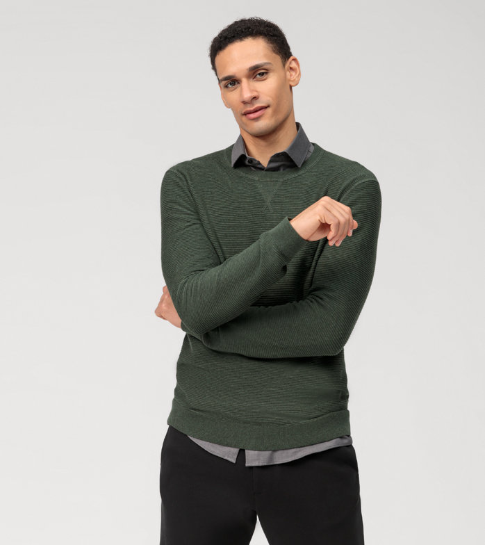Oblymp Casual Strick, Pullover, Grau-Grün Limitierter Zeitrabatt