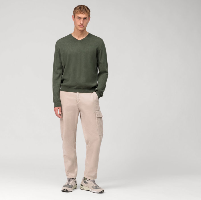 Oblymp Casual Strick, Pullover, Oliv Fabrikpreis