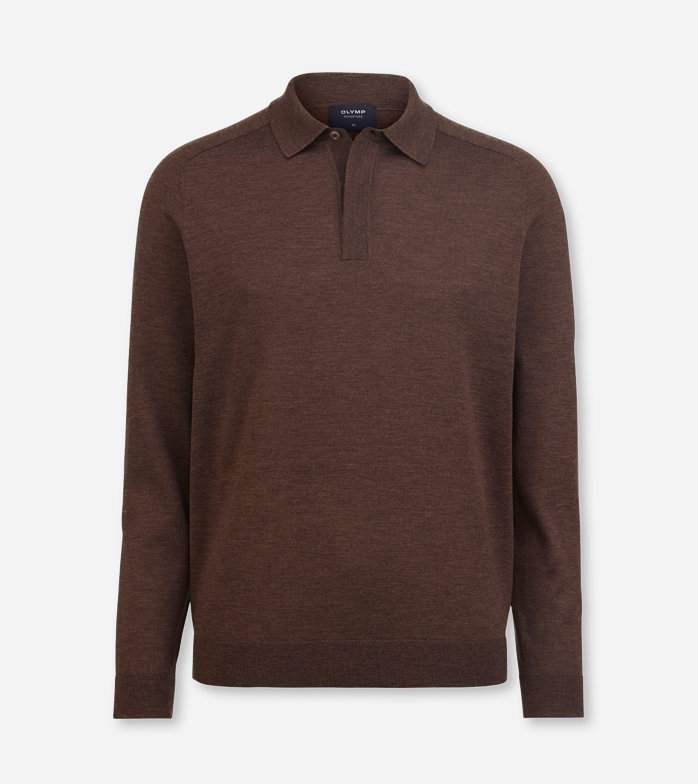Oblymp SIGNATURE Strick, Polo langarm, Nougat Black Friday