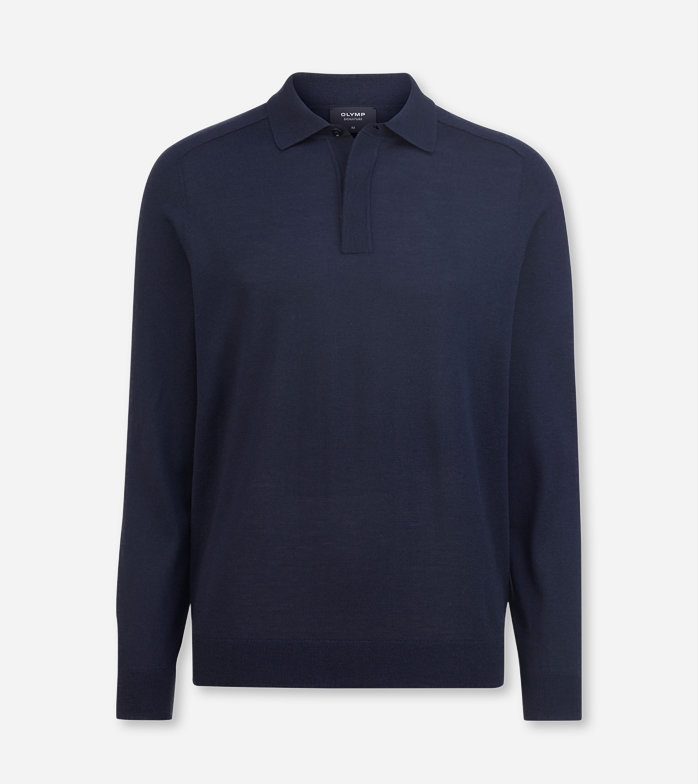 Oblymp SIGNATURE Strick, Polo langarm, Nachtblau Cyber Monday