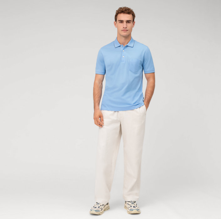 Oblymp Casual Wirk, Polo, Hellblau Valentinstagsangebot