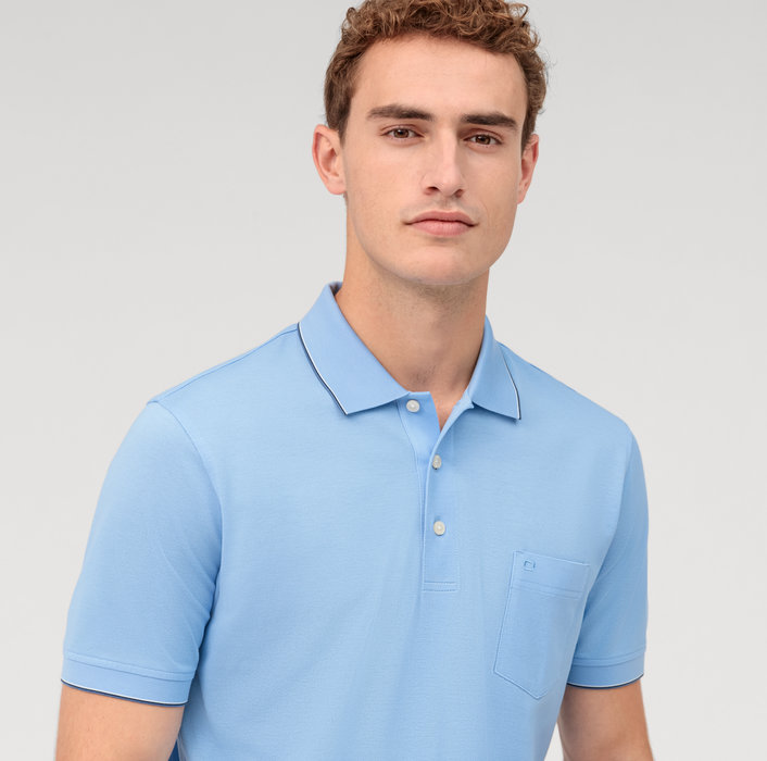 Oblymp Casual Wirk, Polo, Hellblau Valentinstagsangebot