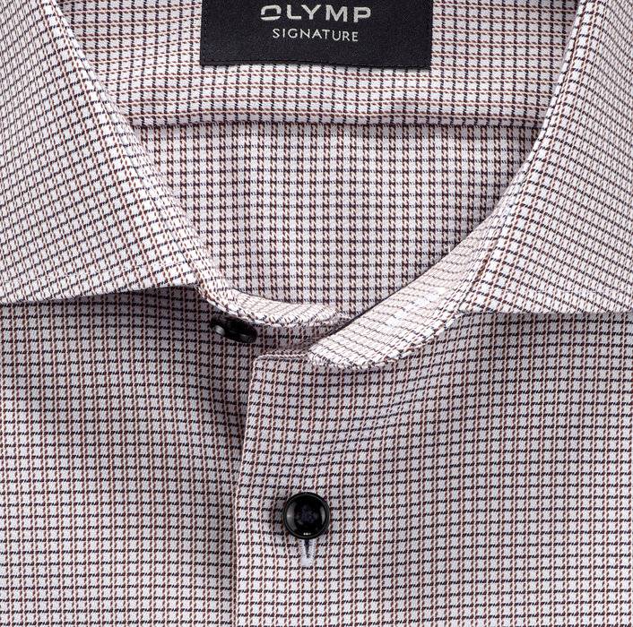 Oblymp SIGNATURE, Businesshemd, tailored fit, SIGNATURE Kent, Rotbraun Kostenloser Versand