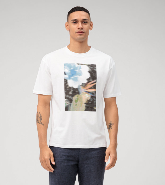 Oblymp Casual Wirk, T-Shirt, relaxed fit, Weiß