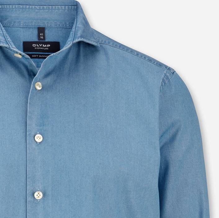 Oblymp SIGNATURE Casual, Freizeithemd, tailored fit, Haifisch, Bleu Saisonale Angebote