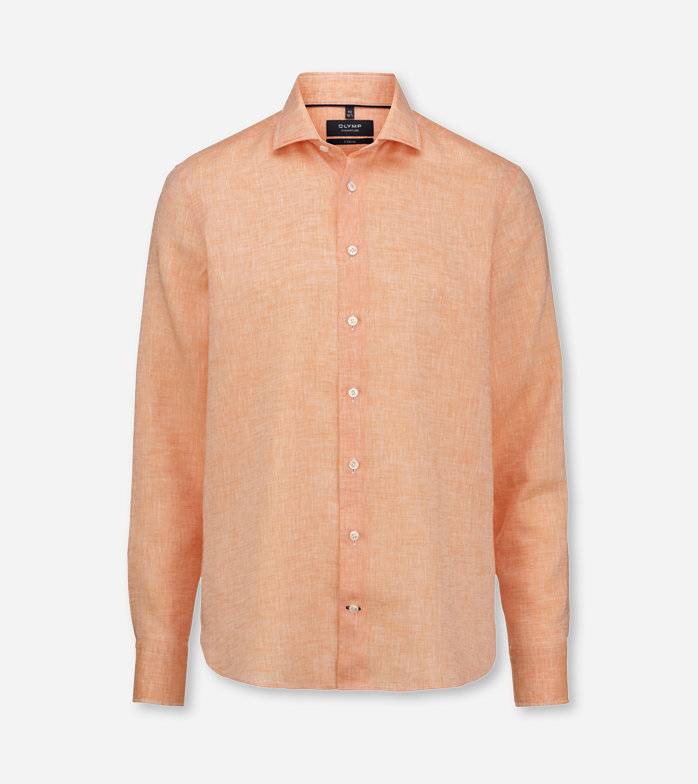 Oblymp SIGNATURE Casual, Freizeithemd, tailored fit, Kent, Hellorange Kostenloser Versand international