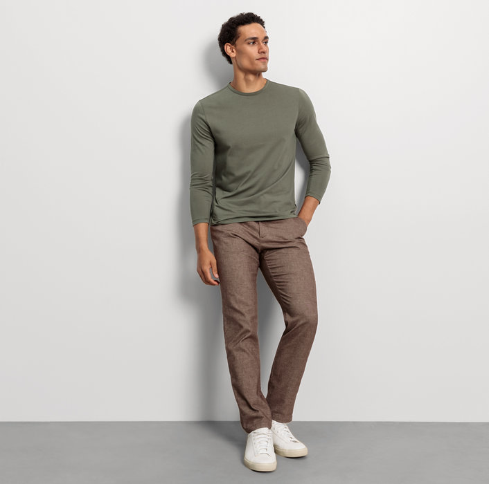 Oblymp Casual Wirk, Longsleeve, Lindgrün Zeitlich begrenztes Angebot