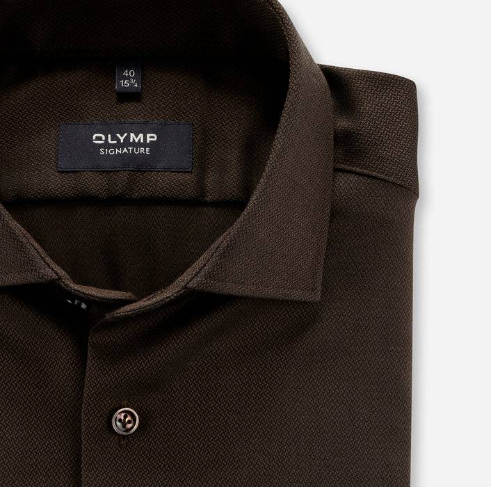 Oblymp SIGNATURE, Businesshemd, tailored fit, SIGNATURE Kent, Braun Neueste Stile