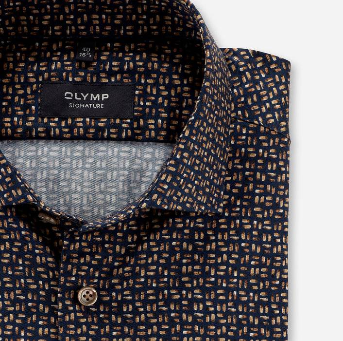 Oblymp SIGNATURE, Businesshemd, tailored fit, SIGNATURE Kent, Nachtblau Letzter Tag