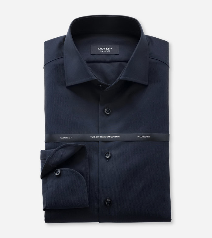 Oblymp SIGNATURE, Businesshemd, tailored fit, SIGNATURE Kent, Nachtblau